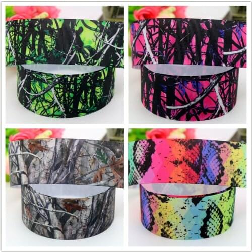 DHK 1.5'' Free shipping camo tree snake colorss printed grosgrain ribbon hairbow headwear decoration OEM 38mm S681