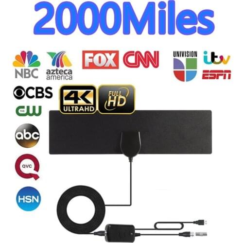 Kebidumei Indoor TV HDTV Antenna 50 Miles DVB-T2 HD 1080P Digital Amplifier High Gain Satellite Receiver Built-in Car Antenna