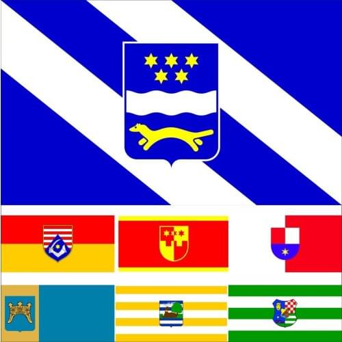 Croatia Subnationa Flag 3X5FT 100D Polyester Double Stitched High Quality Historical Regional Banner Karlovac County 90X150CM