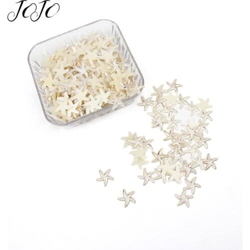 JOJO BOWS 100pcs 2cm Resin Patch Starfish Accessories For Needlework Apparel Sewing Headwear Craft Supplies Party Decoration