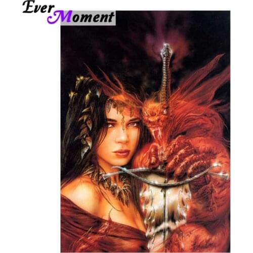 Dimond painting cross stitch fantasy art woman with monster diamond painting 5d diamond embroidery art cross stitch ASF710