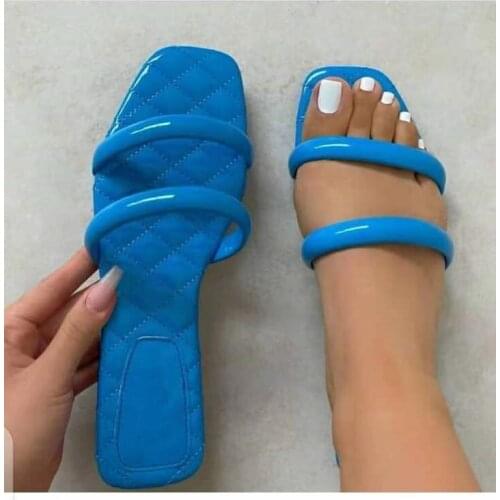 Summer Solid Color Womens Slippers Leisure Womens Home Slippers Candy Color Flat Bottom Womens Sandals Zapatillas Mujer