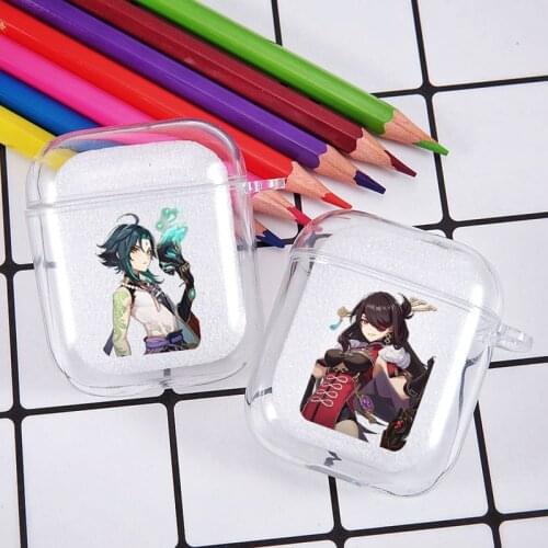 Cute Cartoon Genshin Impact Earphone Case for Airpods 1 2 Wireless Bluetooth Earohone Cover Soft Clear Charging Box Covers