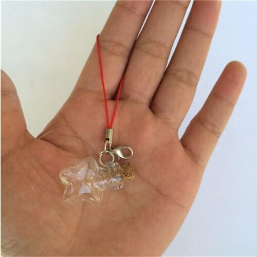 Mini Stars Glass Bottles Pendants Bottles With Chains Clasp For DIY Jars Bracelets Necklace 2016 New 10pcs