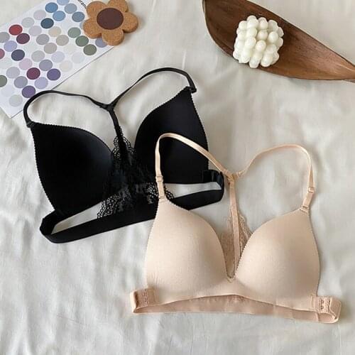 Fashion Fresh Simple Net Red Beautiful Vest Sexy Solid Color Push Up Bra NoTrace Backless Base Sling Wrapped Chest Camisole Vest