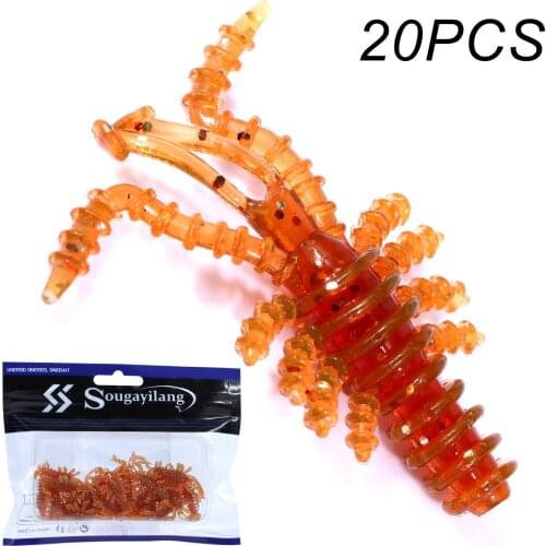 Sougayilang 40mm Soft Fishing Lure Shrimp Baits Trout Bass Lure Silicone Swimbait Jigging Wobbler For Pike Artifical Rubber Bait