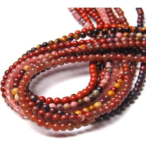 Genuine A Grade Red Jaspers Tiger Eye Rutile Mookaite Gem Beads Loose Stone Beads 4MM Small Bead For Jewelry Bracelet Making