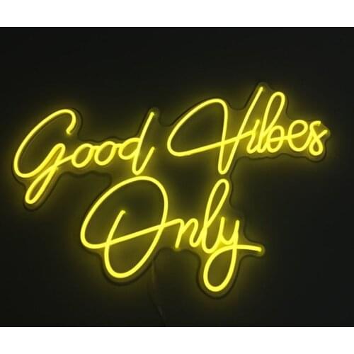 OHANEONK Custom Name Neon Sign Good Vibes Only light for Wall Hanging Art Gifts For Decoration Bar Party Sign Home Decor