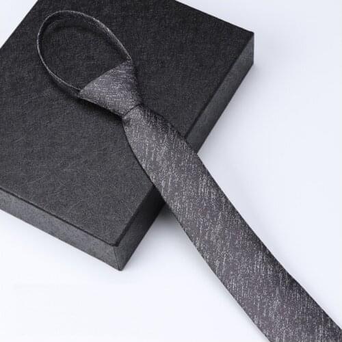 New High Quality Fashion Silk Wedding Ties for Men Slim 6cm Zipper Necktie Designers Brand Casual Cravate With Gift Box