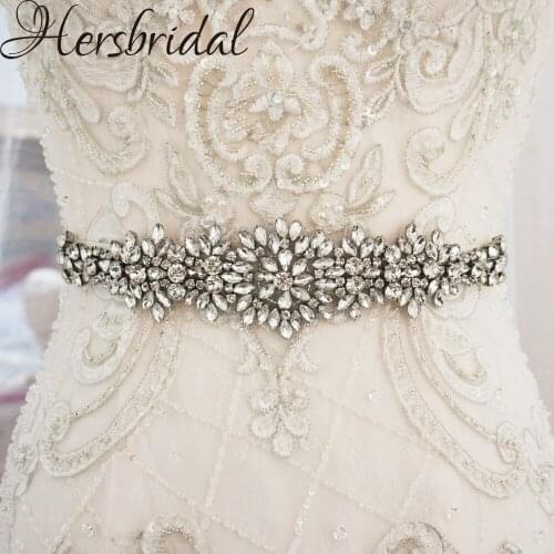 Charming Crystal Wedding Belt Handmade Antique Silver WaistBand For Wedding Dresses Beaded Bridal Sashes 2019
