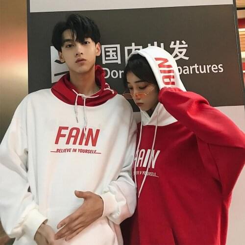Christmas couple hoodie clothing college fashion korean style lovers women sweatshirt fall wintermatching clothes outfit wear 11