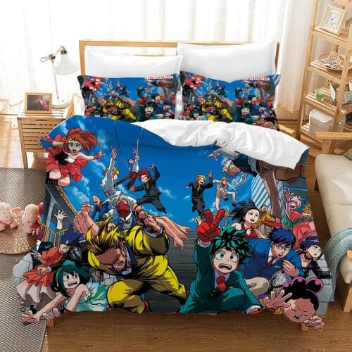 My Hero Academia Anime Bedding Set Duvet Covers Pillowcases Comforter Bedding Sets Bedclothes Bed Linen bed set (NO sheet) 06