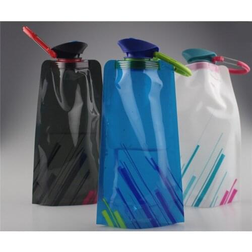 Quevinal 500 pcs Summer hot Eco-Friendly Portable Foldable Reuseable 700ml with Carabiner for outdoor sports travel folding bags