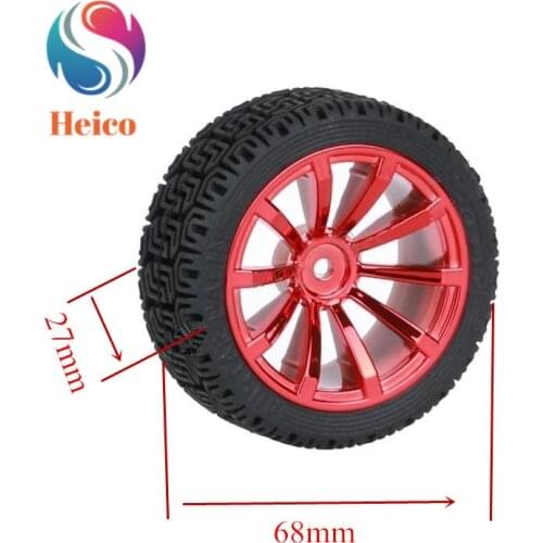 68mm Rubber Car Wheel RC Model Tire 3/4/5/6mm Brass Coupling Hex Copper Connection For Arduino DIY Robot Car Chassis Kit
