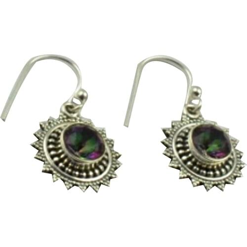 LoveGem Genuine Mystic Topaz EARRINGS 925 Sterling Silver, 26.8mm, AE2368