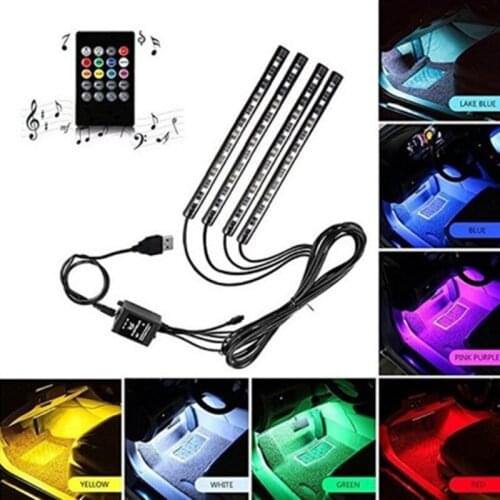 Mayitr RGB LED Strip Decorative Light Music sound Control Multiple lighting Car Interior Atmosphere Footwell Strip Light