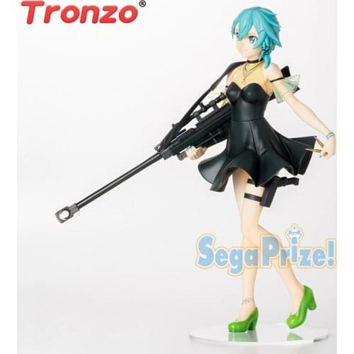 Tronzo Original 18Cm SEGA Sword Art Online Alicization Asada Shino With Dress Figure Anime PVC Action Figure Toys For Children