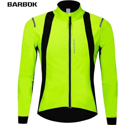 WOSAWE Thermal Running Jackets Windproof Long Sleeve Cycling Jersey MTB Bike Bicycle ciclismo Reflective Fleece Cycling Shirts