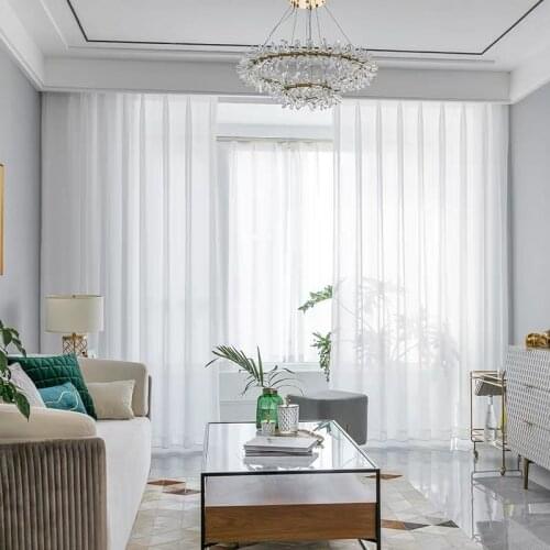XUNTUO Solid White Tulle Curtains For Living Room Kitchen Modern Treatments Tulle Curtains Window Drapes Sheer for the Bedroom