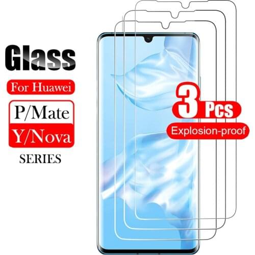 3Pcs 9H Screen Protector Case For Huawei P40 P20 P30 Lite Psmart 2021 Y9 Nova 7SE 5 P20 Pro Protective Tempered Glass Mate 30 20