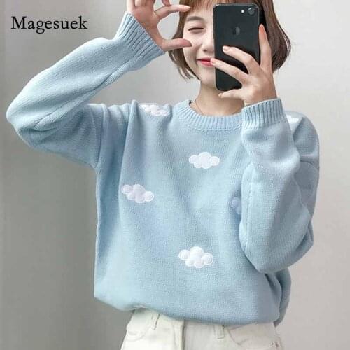 2020 Punk Thicken Pullover Harajuku Clothing for Women Loose Clouds Sweater Women Korean Sweet Long Sleeve Womens sweater 10897