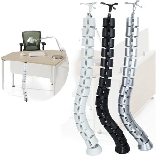 1 Set of Desk Round Cable Organizer Ground Fixed Line Pipe for Cable Finishing Organizer Computer Line Storage
