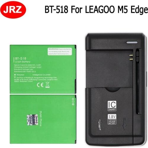 1PCS=2 Batteries+1 Charge For LEAGOO M5 Edge BT-518 Battery 2000mAh Mobile Phone Replacement Batteria Batterie Accumulator AKKU