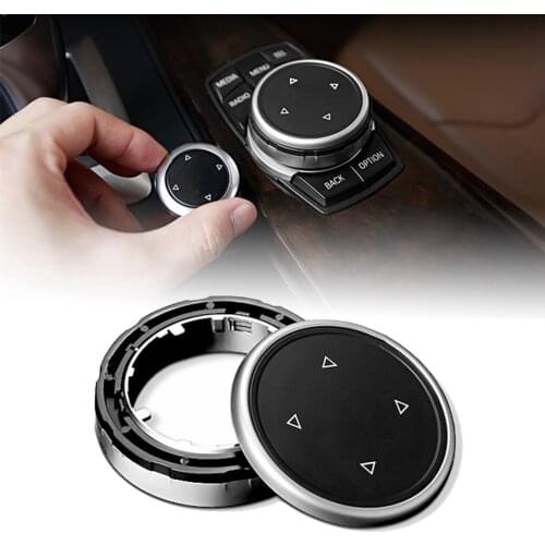 1pcs Car Big Multi Media Knob Cover Trim Black Button For BMW F10 F20 F30 iDrive High Quality