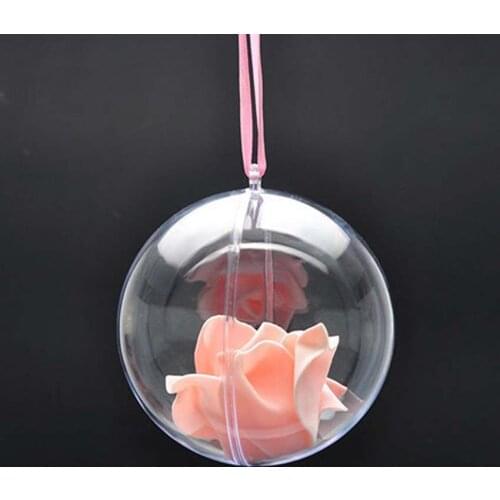 10pcs Clear Fillable Candy Box Christmas Bauble Xmas Tree Ball Or Gift Box Packaging Gift Bags Wedding Candy Box Chocolate Bags