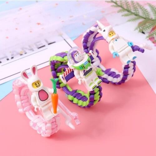 12pcs Buzz Light Year Bracelet With Cartoon Building Blocks Braided For Students Couple Gift Personality For Male And Female