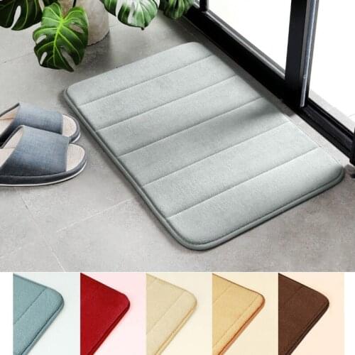 40x60 cm Memory Foam Bath mat Coral Fleece Bathroom Rugs and Carpets Thick Anti Slip Entrance Door Mats Pet Cushion Pet Supplies