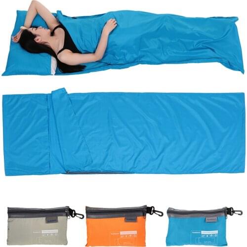 TOMSHOO 70*210CM Outdoor Travel Camping Hiking Polyester Pongee Healthy Sleeping Bag Liner with Pillowcase Portable Sleeping Bag