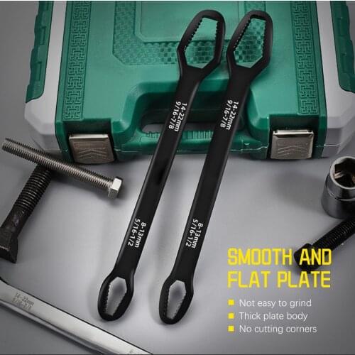 8-22mm Double-Head Universal Spanner Ratchet Self-Tightening Wrench Key Set Screw Hand Tools Nuts Wrenches Repair Double-Headed