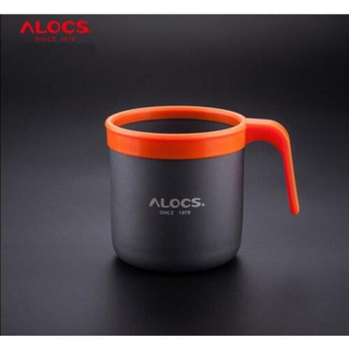 ALOCS 400ML Outdoor Metal Cup Portable Camping Cup Outdoor Coffee Cup Outdoor Tableware Hiking Camping Equipment