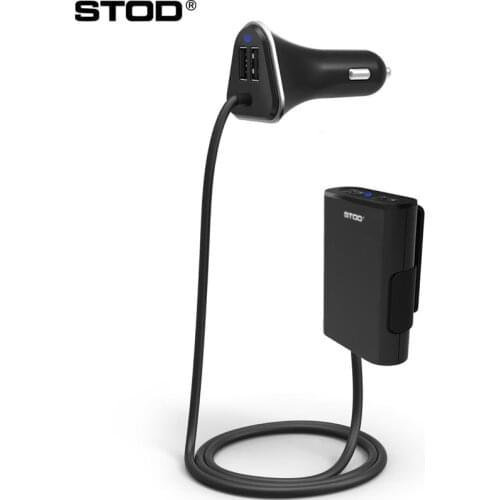 STOD Car Charger 4 Port USB 48W 1.8M Extension Cord Quick Drive Charing For iPhone DV PSP Samsung Huawei Mi LG DC Power Supply