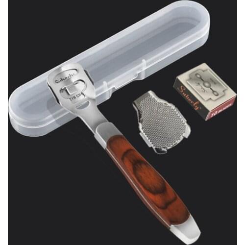 Foot Callus Shaver Heel Hard Skin Remover Hand Feet Pedicure Razor Tool Shavers Stainless Steel Handle 10 Blades Foot Care Tools
