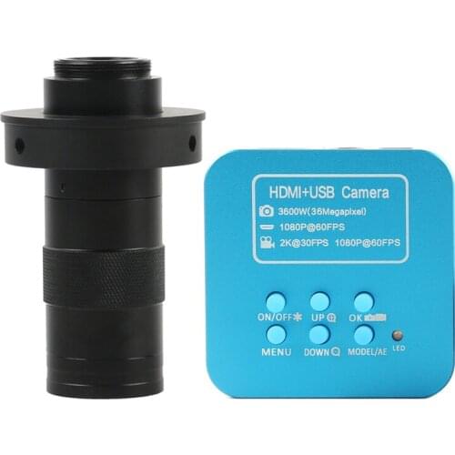 1080P 60FPS 36MP FHD 2K HDMI USB Digital Industrial Video Microscope Camera 130x C Mount Lens For Phone CPU PCB Soldering