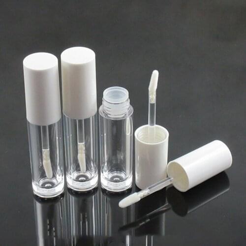 DHL Shipping 200pcs 5ML Empty Clear Lip Gloss Tubes Plastic Lip Balm Tube Lipstick Mini Sample Cosmetic Container with White Cap