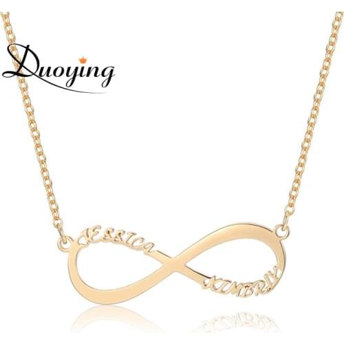 DUOYING Infinity Necklace For eBay Custom Name Necklace Gold Two Name Personalized Gift Mother Daughter Minimalist Necklace