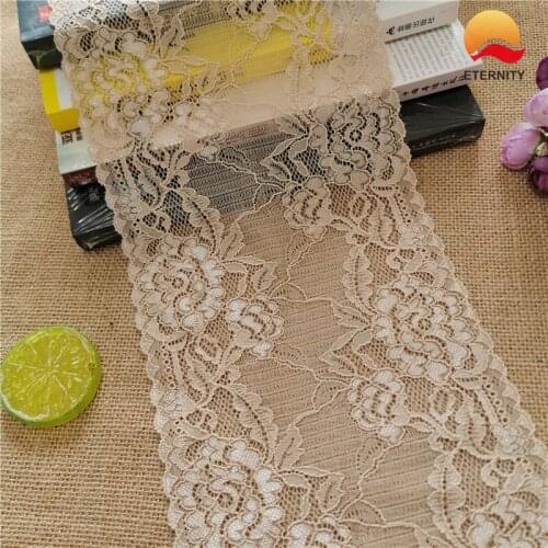 E1792*17CM Lace elastic lace fabric ribbon for fabric wedding elastic lace decoration white large edge