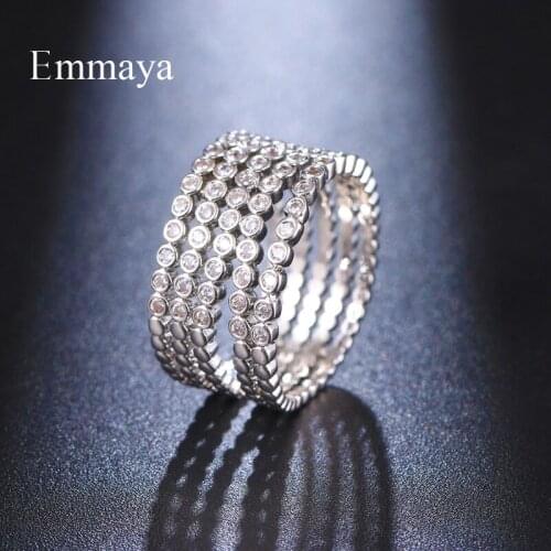 Emmaya New Arrival Multilayer Shape Ring With Shiny Zirconia For Women Noble Jewelry In Wedding Party Wxquisite Dress-Up