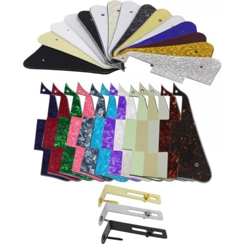 FLEOR Set of LP Guitar Pickguard Scratch Plate with Metal Bracket for Guitar Parts,15 Colors Option