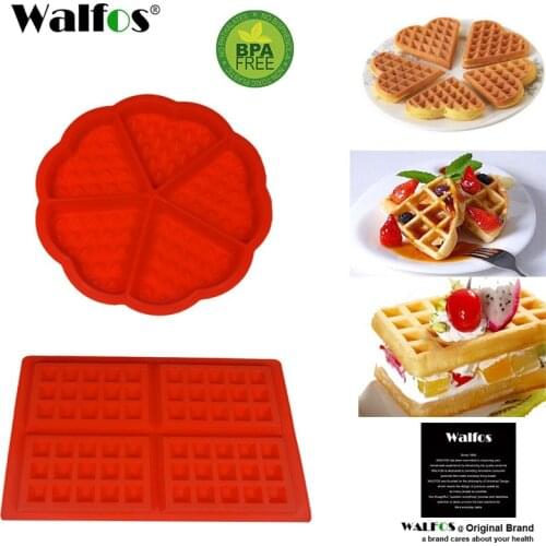 WALFOS Food Grade Silicone Waffle Mould Cake Pan Chocolate Pan Fondant Mold Cake Decorating Baking Dessert Maker Cooking Tools