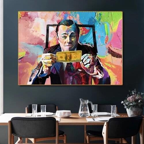 Canvas Art Wolf Of Wall Street Wall street Leonardo DiCaprio Money Art Money Talks Pop Art Wall Street printed painting