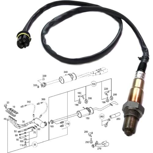 JEAZEA 1PC 0015405017 0258006167 Front Right O2 Oxygen Sensor Upstream for Mercedes Benz W211 W210 W203 W220 CLK Chrysler