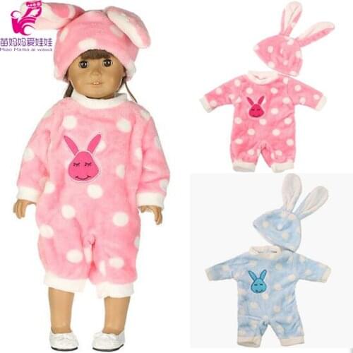Baby reBorn Doll Clothes Fit 43cm 40cm Baby Dolls Jumpsuit Suit with cute hat 18 inch Accessories Children doll Birthday Gifts
