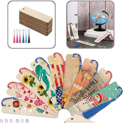 Lightweight 36Pcs/Set Great Book Lovers Bookworm Presents Wooden Bookmarks Wood Stationery Bookmark Duable for Student