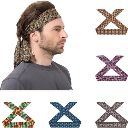 Fashion Harajuku Sports Headband For Unisex Bohemia Printed Outdoor Running Cycling Sweat Band Women Yoga Fitness Hair Headband