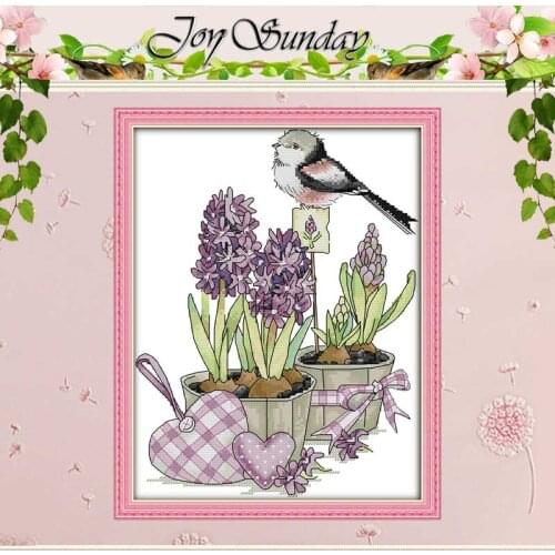 A bird On A Flowerpot Counted Cross Stitch 11CT 14CT Cross Stitch Set Wholesale DIY Cross-stitch Kit Embroidery Needlework