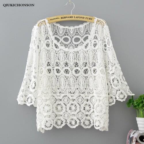 Qiukichonson Openwork Blouses